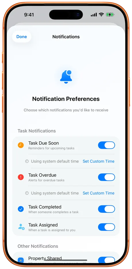 Notification preferences