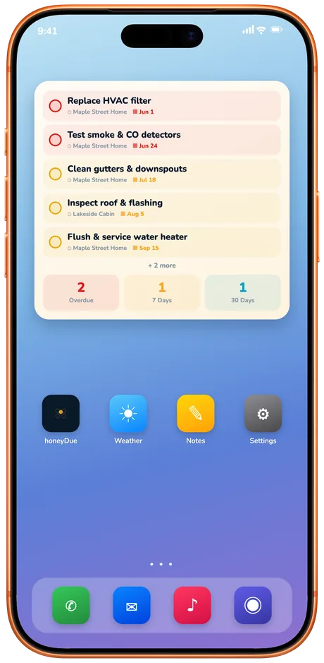 honeyDue home-screen widget
